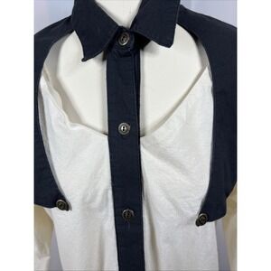 Ozark Mountain Vintage White Keyhole Western 100% Cotton Rodeo Blouse Size Small